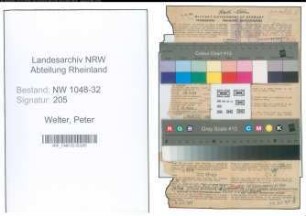 Entnazifizierung Peter Welter , geb. 27.09.1895 (Beamter)