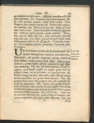 Cap. VI. Sententiae paulo prolixiores.