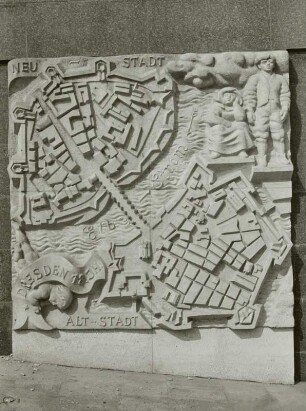 Dresden 18. Jahrhundert - Neustadt und Altstadt (Relief)