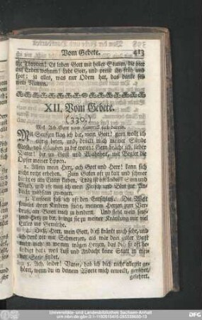 XII. Vom Gebete.