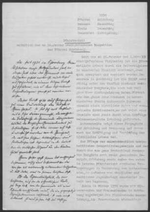 Schömberg (Lkr. Calw) mit Bieselsberg, Igelsloch, Oberlengenhardt und Schwarzenberg: Pfarrbericht 1938