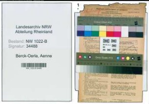 Entnazifizierung Aenne Berck-Oerla , geb. 12.03.1886 (Schauspielerin)