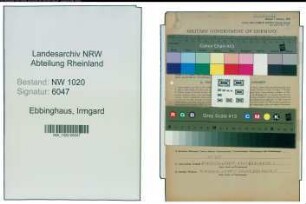Entnazifizierung Irmgard Ebbinghaus , geb. 20.11.1908 (Schauspielerin)