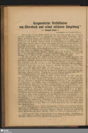 Geognostische Verhältnisse von Ebersbach und seiner nächsten Umgebung