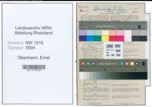 Entnazifizierung Ernst Obermann , geb. 18.01.1896 (Postschaffner)