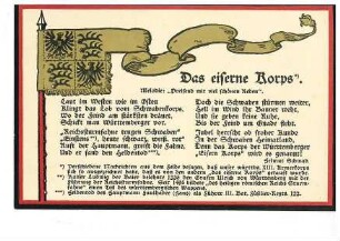 Text des Liedes "Das eiserne Korps" (Melodie: Preisend mit viel schönen Reden") der württembergischen Truppen