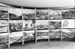 Stuttgart: Landesausstellung, Pavillon des Fremdenverkehrs, Tafel mit Fotos