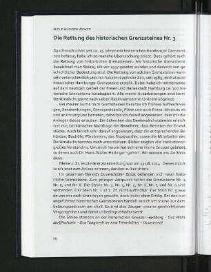 Die Rettung des historischen Grenzsteines Nr. 3