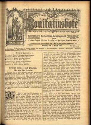 Erste Ausgabe vom Sonntag, den 02. August 1903.