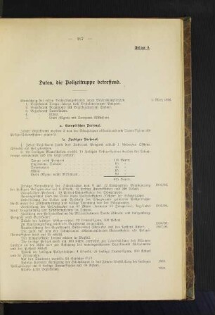 Anlage 8. Daten, die Polizeitruppe betreffend.