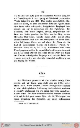 Zweiter Teil: Alte Formeln und neues Sehen (1400-1430), Köln