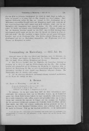 Versammlung zu Marienburg. - 1447 Jul. 10.