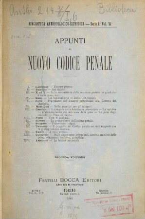 Appunti al nuovo codice penale