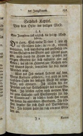 Sechstes Kapitel. Von dem Opfer der heiligen Messe.