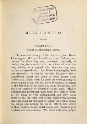 Miss Shafto : in 2 vol., 1