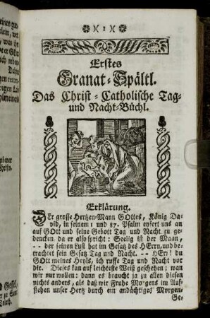 Erstes Granat-Spältl. Das Christ-Catholische Tag- und Nacht-Büchl.