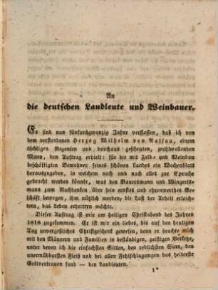 Blätter aus Nassau : Deutschen Landleuten und Weinbauern gewidmet von Wilhelm Albrecht. 1