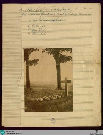 An Vaters Grab in Feindesland - Mus. Hs. 1330 : Coro maschile, Sprechstimme, pf