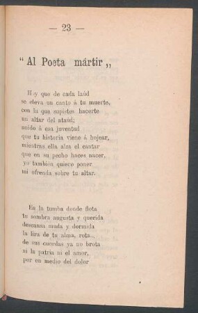 "Al poeta mártir"
