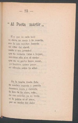"Al poeta mártir"