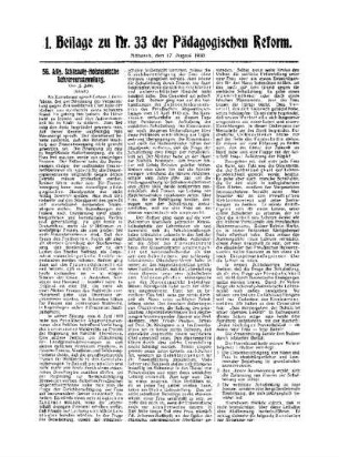56. Allg. Schleswig-Holsteinische Lehrerversammlung : (Schluß) ; 1. Beilage zu Nr. 33 der Pädagogischen Reform