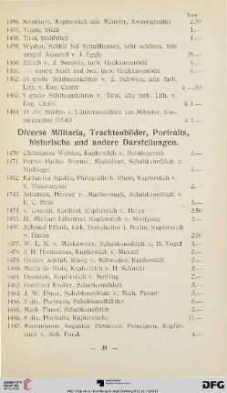 Diverse Militaria, Trachtenbilder, Portraits, historische und andere Darstellungen (Nr. 1470-1536)
