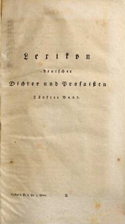 Lexikon deutscher Dichter und Prosaisten, 5. T - Z