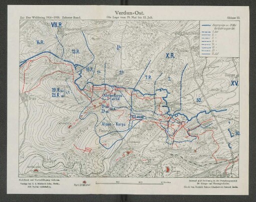 Skizze 12. Verdun=Ost. Die Lage vom 29. Mai bis 12. Juli.