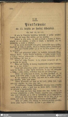 LII. Pṙatkowaṅe na 13. ṅeżelu po ßwėtej tschojoscżi