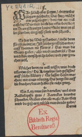 WAs sol ich aber singen/ ein wunder || seltzam geschicht/