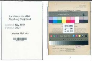 Entnazifizierung Heinrich Lenzen , geb. 20.01.1900 (Maurer)