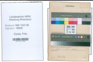 Entnazifizierung Fritz Cyriax , geb. 20.07.1903 (Inspektor)