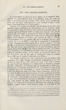 XVI. Une colonie moderne