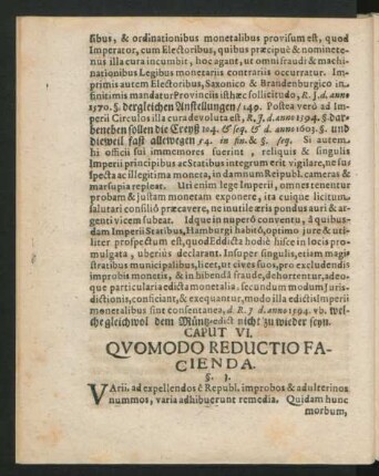 Caput VI. Quomodo Reductio Facienda.