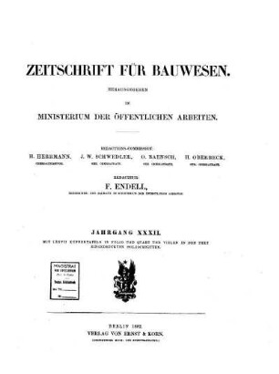 XXXII.1882: Zeitschrift für Bauwesen