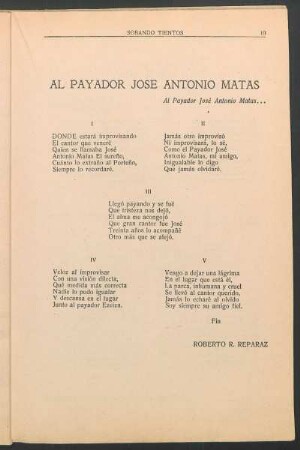 Al payador José Antonio Matas