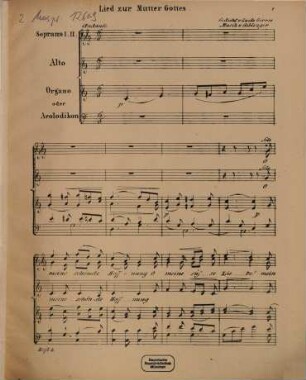 Marien-Lieder : für eine oder mehrere Stimmen mit Clavier- oder Orgelbegleitung, 4