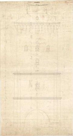 Gärtner, Friedrich von; München; Isartor, Renovierung - Turm (Ansicht)