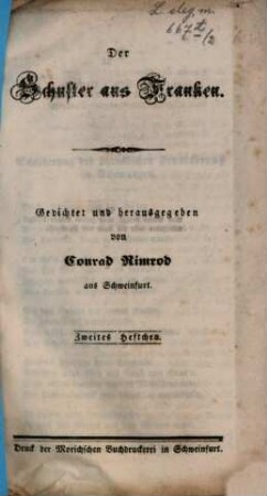 Der Schuster aus Franken, 2