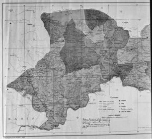Karte Pernambucos : Fotografie einer Übersichtskarte des Bundesstaats Pernambuco. Teilkarte: linker Teil.