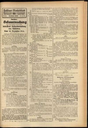 Zweite Ausgabe vom Samstag, den 30. Dezember 1916.