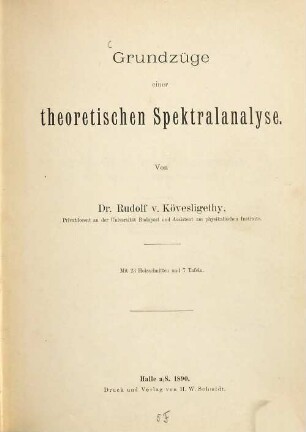 Grundzüge einer theoretischen Spektralanalyse