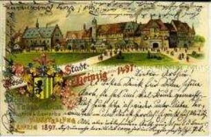 Postkarte zur Sächsisch-thüringischen Gewerbeausstellung von 1897