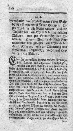 Vermächtniß für die Gewissen. T.1.2.