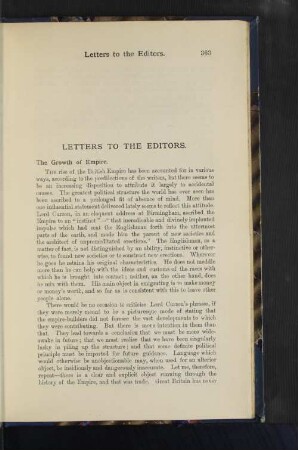 Letters to the Editors