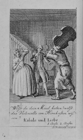 Illustration zu Schillers "Kabale und Liebe", Blatt 1 (1. Akt, 2. Szene)