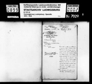 Stiftungssachen: Forstbedienstete, Oberamt Brackenheim