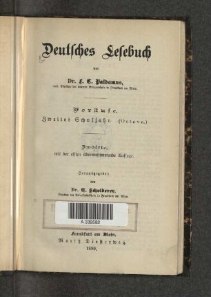 Vorstufe : zweites Schuljahr (Octava)
