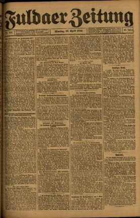 Ausgabe vom Montag, den 19. April 1920.
