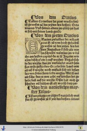 Von dem poeten Oracius